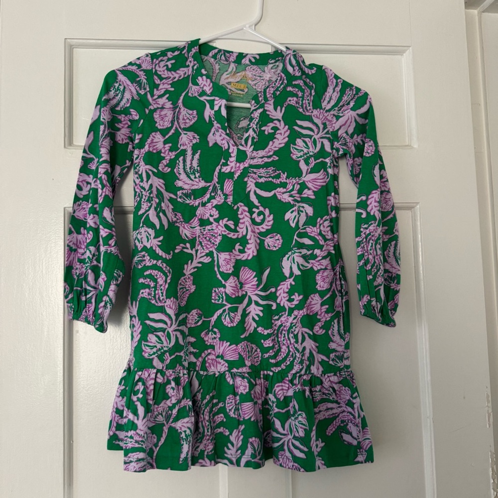 NWT Lilly Pulitzer Green and Purple Kids Dress